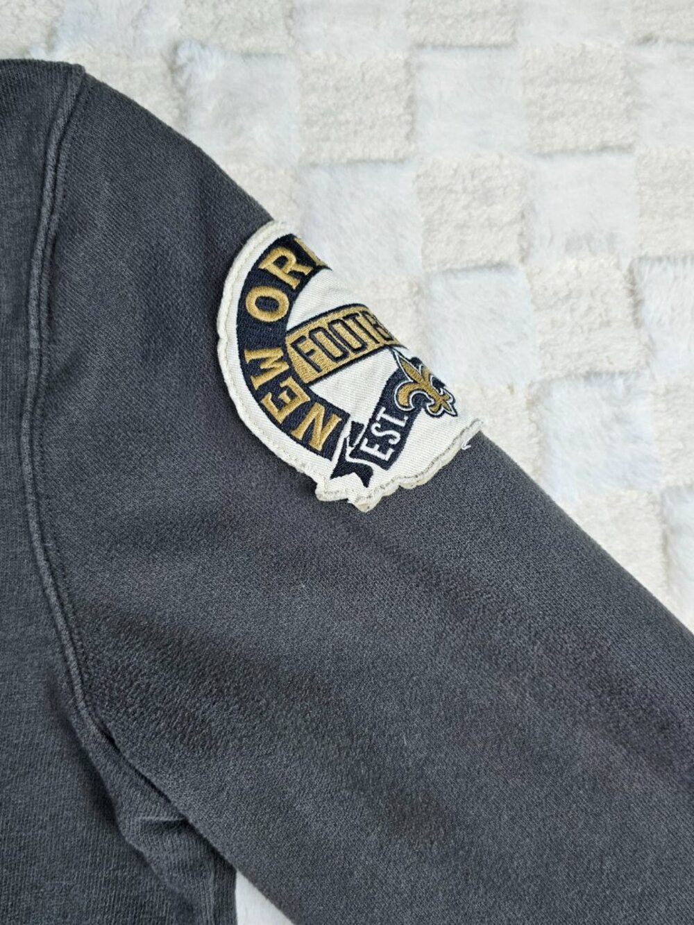Junk Food New Orleans Saints Hoodie Jacket Mens Large L Full Zip Charcoal NFL - Picture 3 of 16